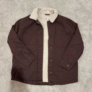 Stoosh Dark Brown Sherpa-Lined Jacket